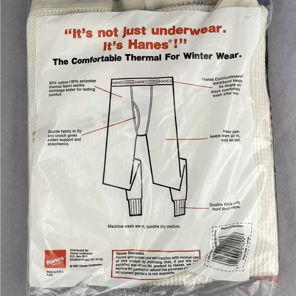 2X HANES Thermal Bottom S 30-32 Waffle LongJohns Long Underwear - Picture 2 of 2